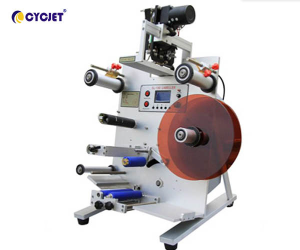 Cylindrical Semi Automatic Labeling Machine CLB-130 Stationery Self Adhesive