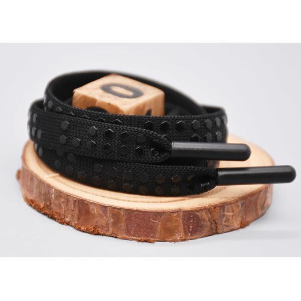 Flat Custom Polyester Drawstring Cord Printed Silicone Dots For Garments