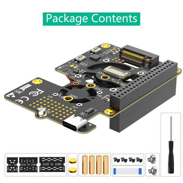 3 In 1 Combo M.2 NVMe SSD To PCI-E Adapter For Raspberry Pi 5
