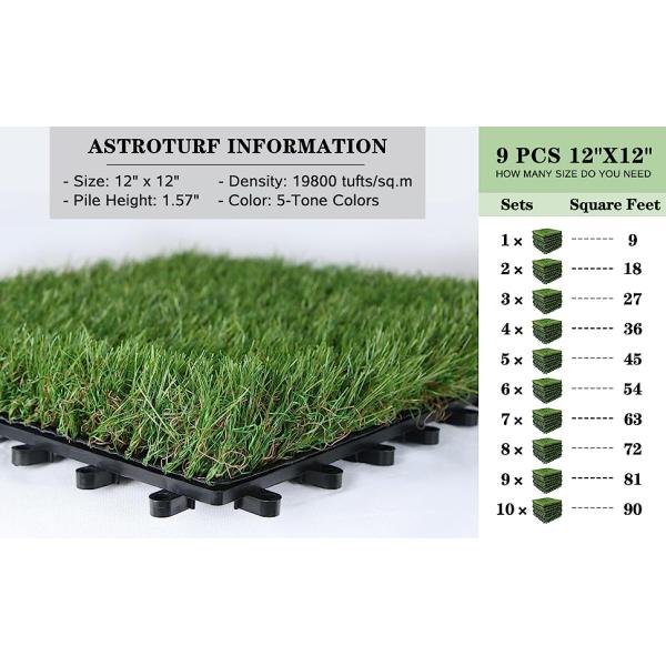 interlocking artificial grass tiles