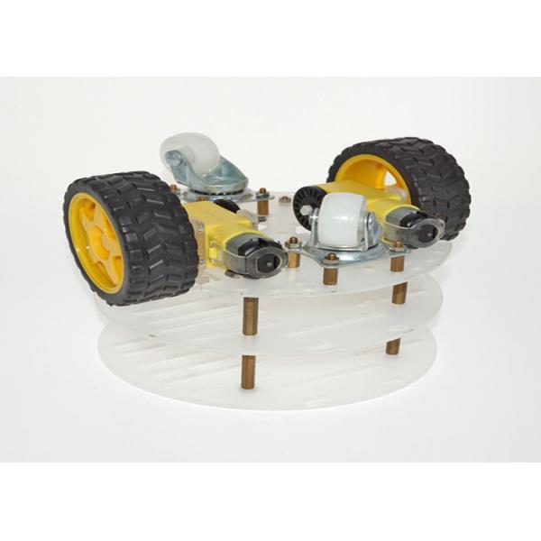 3 Layer Acrylic Arduino Car Chassis 66mm Tire Diameter 15 * 14 * 11.5cm Size