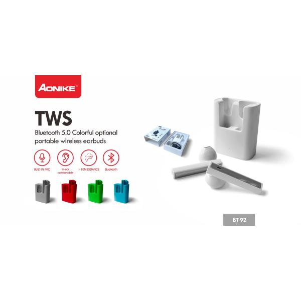 9mm Driver Unit TWS Bluetooth Earbuds With Charging Case