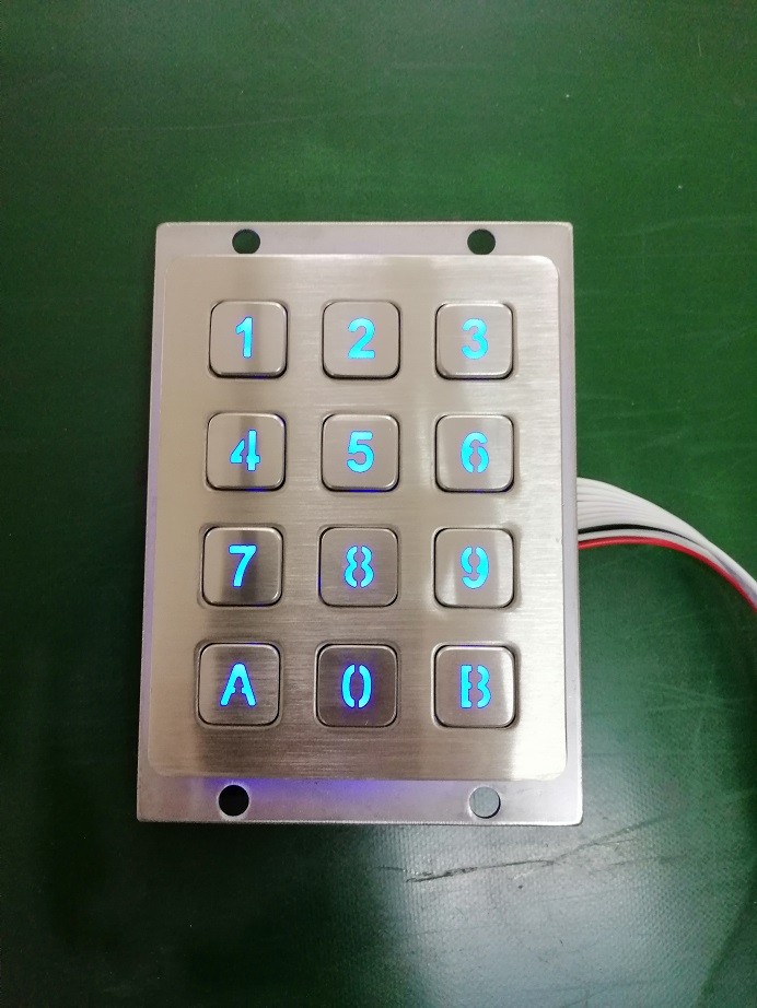 Factory supply IP68 waterproof matrix 4X4 piezo keypad with 16 flat keys