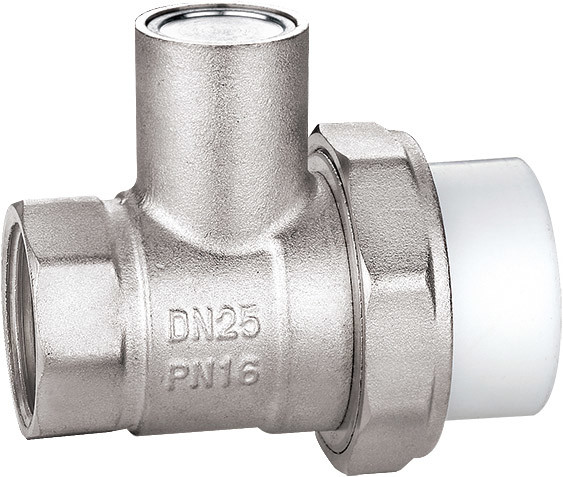 1106 Nickel Plated DN20 DN25 DN32 Magnetic Lockable Ball Valve Female Threaded End x PP-R pipe End