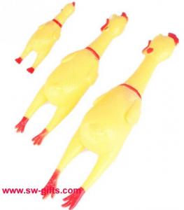 China New Yellow Screaming Rubber Chicken Shape Pet Dog Toy Squeak Squeaker Chew Gift 3 Sizes on sale
