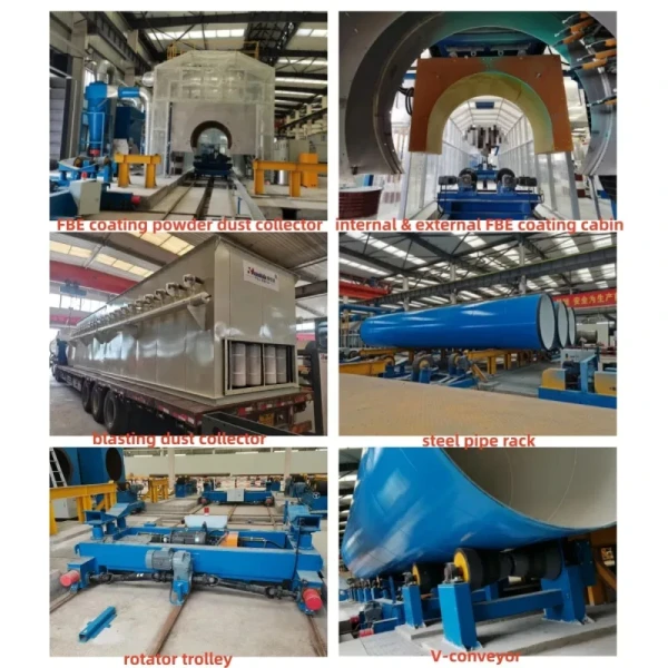 Steel Pipe Internal & External FBE Epoxy Powder Coating Production Line
