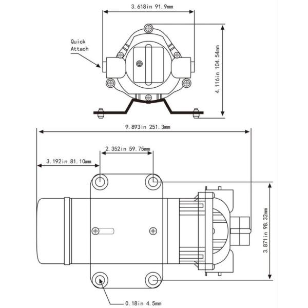 FLOWMASTER SDP-80B DC 24V Electric Diaphragm Pump High Pressure 80PSI 5.8LPM Agricuture Electric Sprayer, RV, Marine