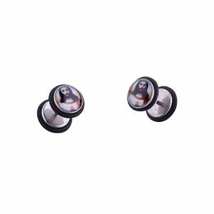 Buy cheap Europe men round cool stud earrings stainless steel stud earrings for sale product