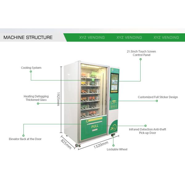Shopping Mall Hospital Cooling System Refrigerated Wine Beer Automatic Drinks Cupcake Vending Machine