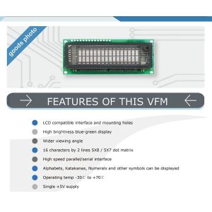 Samsung 16X2 VFD Character LCD Module M162SD07fa 16t202da2 Cu16025 ISO