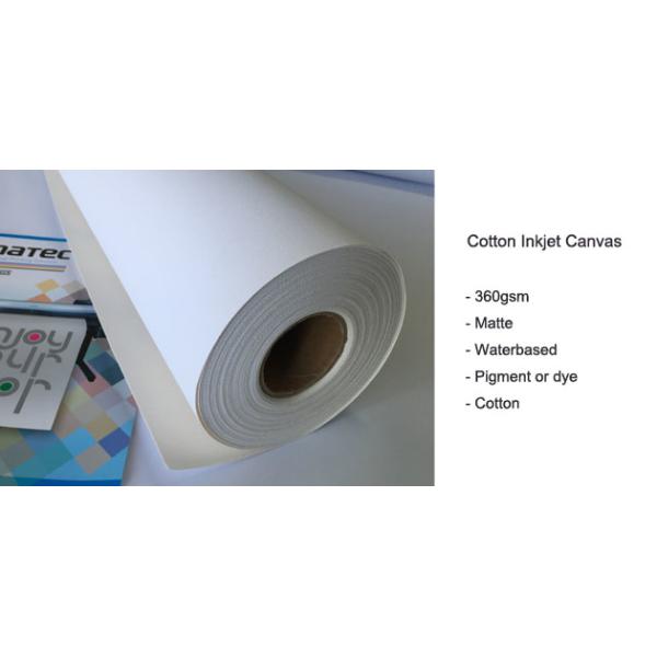 Waterproof 320gsm Inkjet Cotton Canvas Roll for Large Format Printers
