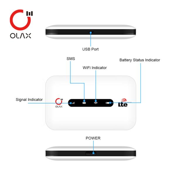 Modem 4G Sim Router Portable Mobile WiFi 150mbps White For Outdoor OLAX MT20