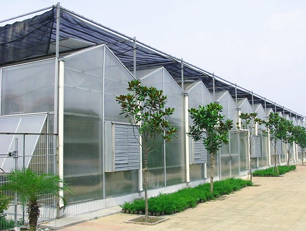 Large Aluminium Polycarbonate Greenhouse Gutter Height 3.0-6.0m Easy Assemble