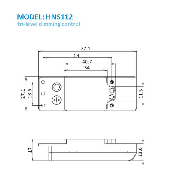 1-10v Dimming 12V Microwave Sensor HNS112 FCC For Tri Proof Fixture