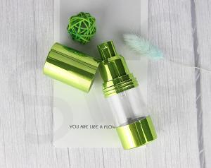 Buy cheap 15ml 30ml 40ml 50ml 80ml 100ml 120ml SAN plastic metalized green airless bottle product