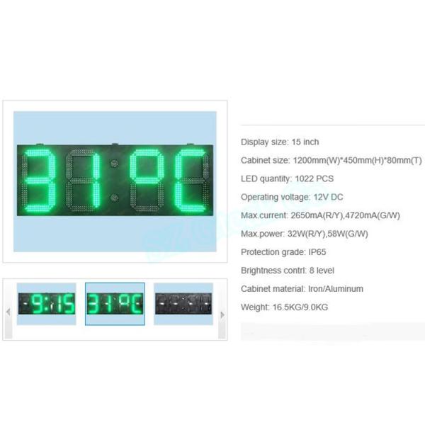 7 segment large led display digital thermometer panel
