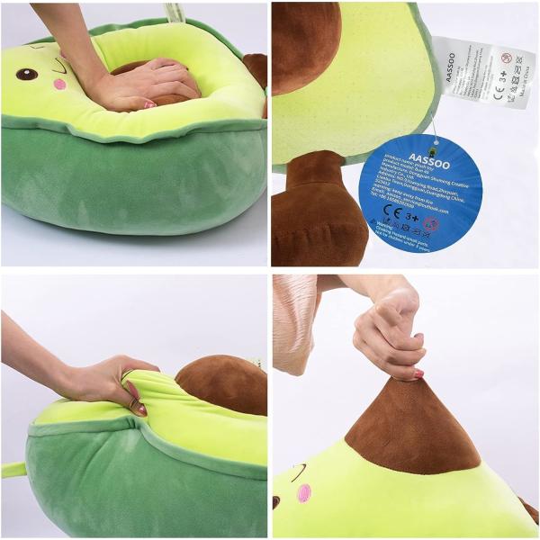 16.5-inch snuggle stuffed avocado fruit soft plush Throw pillow gift for kids, food shaped throw pillow toy for Christma