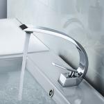 Silver Color Bathroom Basin Faucets , Compact Contemporary Faucets Long Life