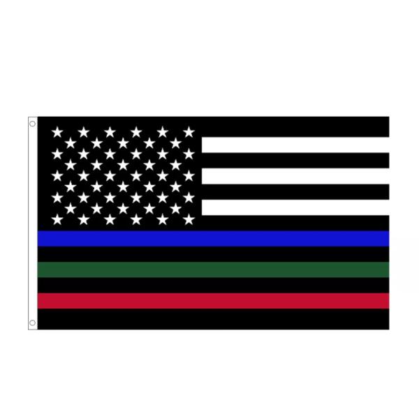 Advertising Thin Blue Line Flag 3X5ft 100% Polyester Custom Design Flags