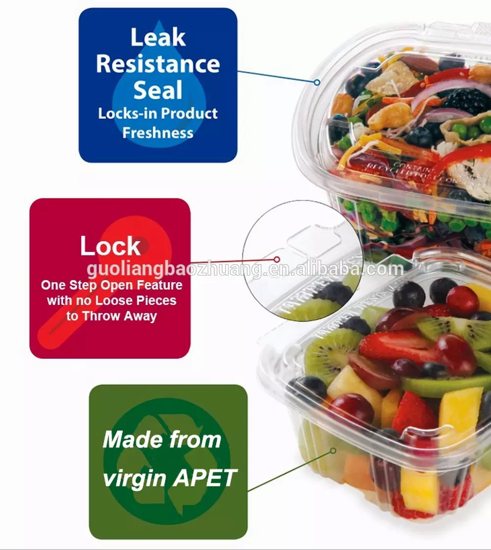 Custom PET Disposable Yogurt Salad Snack Dessert Clear Containers