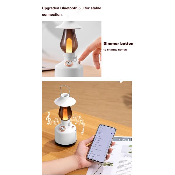 0.2W 1600k Bluetooth Speaker Portable Night Lights Retro Multifunctional For Camping