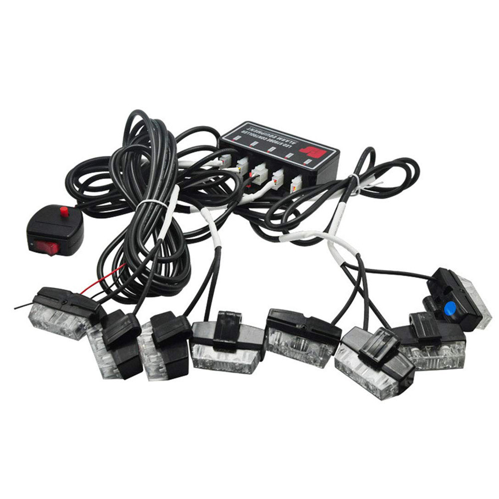 China White 8 LEDS 8000K Flashing Emergency Strobe Lights on sale