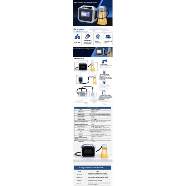 30W Handheld Laser Marking Machine for Metal Engraving Logo Printing QR Text Nameplate and Cooling System Air Cooling