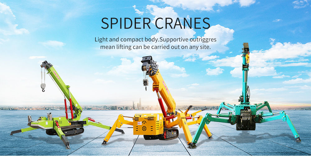 Road Machinery 360 Degree 8t Mini Spider Craner Control Electric Crawler Crane Spider