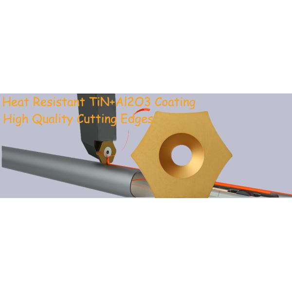 6 Sided Hexagonal OD Outside Pipe And Tube Scarfing Tools DET Inserts
