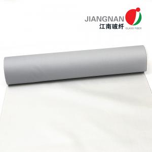 China Fire Resistant Fiberglass Fabric 1000mm - 2000mm Width Grey Color Pu Coated Fabric on sale
