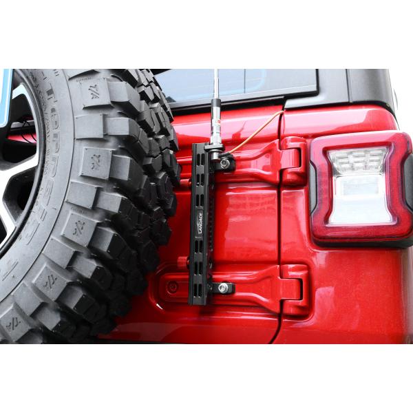 2018-2022 Jeep Wrangler JL Black Red Tangle-Free Telescopic Aluminum Flag Pole System