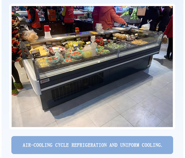 Commercial Deli Display Fridge , Freestanding Butchery Display Freezer For Meat Shop