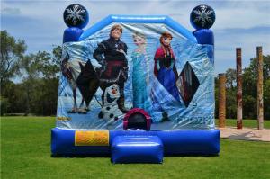 China OEM Printing Inflatable Bouncer Slide , Commercial Disney Frozen C4 Combo Jumping Castle on sale
