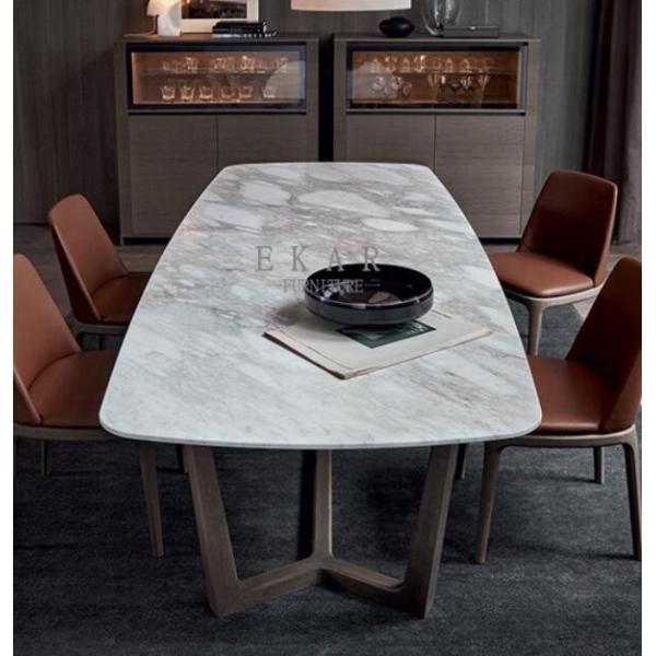 Marble Round Dining table 1.6m 1.8m diameter stainless steel base leg support new modern style table ZZ-T01