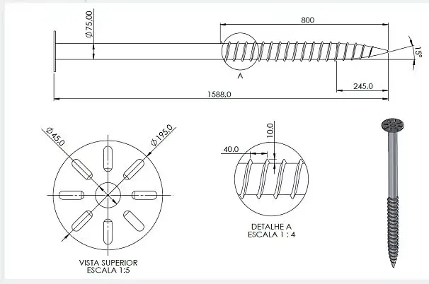 Hot Dipped Galvanized Earth Screw Ground Helical Screw Pile for Solar Mount