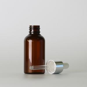 Buy cheap 50ml Amber Pet Plastic Jars , Cosmetic Small Plastic Bottles Round Shape product