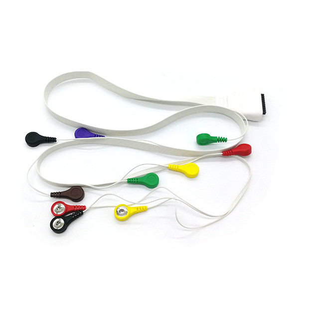 Holter AHA Standard 10 Lead ECG Cable clip / snap connector For Edan DX12