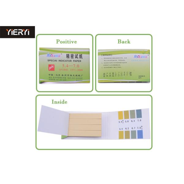 Quality Precision PH Indicator PH 5.4-7.0 Test Indicator Paper Litmus Strips 100PCS/BOX for sale