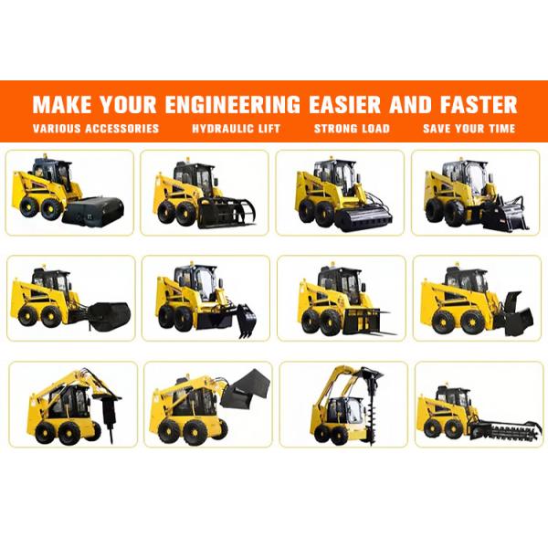 All Terrain Skid Steer Loader With Cummins B3.3 Engine Easy To Maneuver