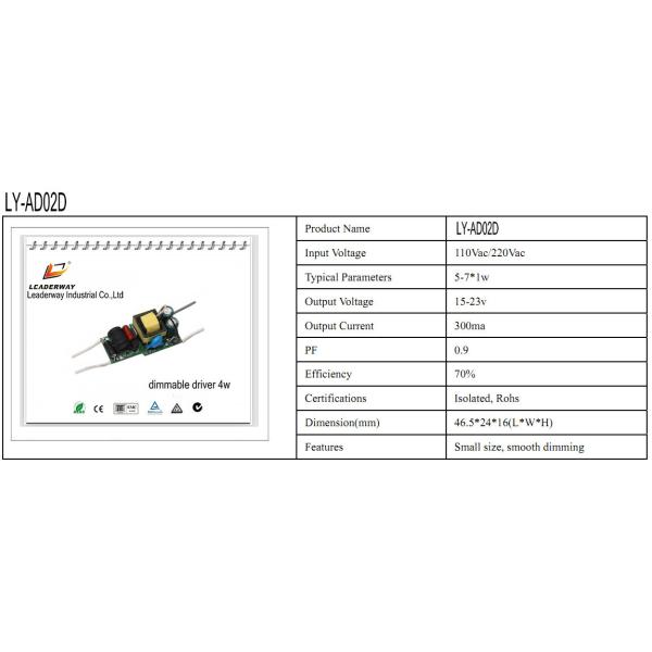 high quality dimmer led driver 4w