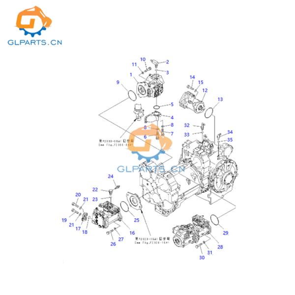 708-1H-00111 Bulldozer Hydraulic Pump D155AX GC380F 708-1H-00030 708-1H-01031