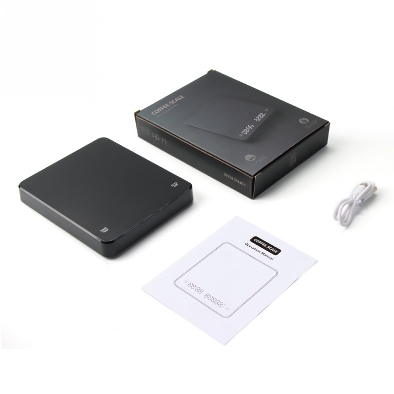 High Precision 0.1g Accuracy 3000g Capacity Coffee Scale with USB Charge and Digital Timer for Kitchen Use