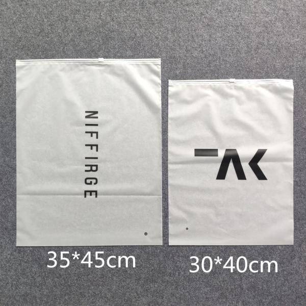 printing waterproof frosted pvc plastic bra bag,vinyl EVA PVC travel apparel package storage bag zip slider with string