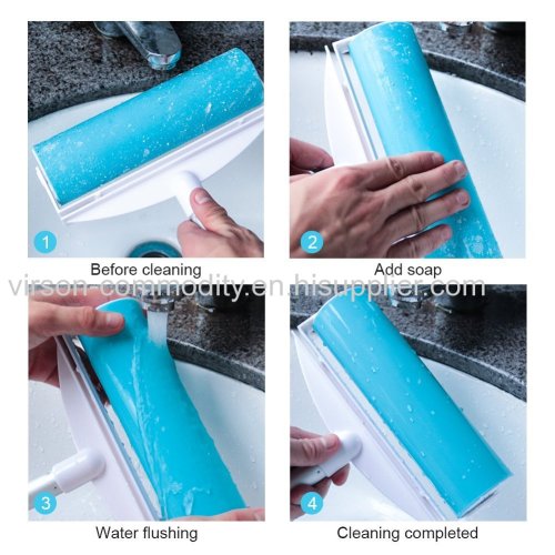 Large Size Washable Sticky Lint Roller Reusable Sticky Remover Brush for Pet Hair Clothes Carpet Floor Curtain Dust