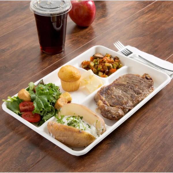 Disposable PP Biodegradable Plastic Packaging , 4 Compartment Microwave Safe Containers Lunch Box For Catering