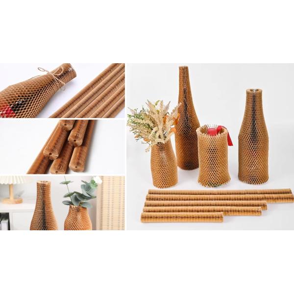 Recyclable Honeycomb Paper Sleeve Eco Friendly Wine Protective Packaging Fillable