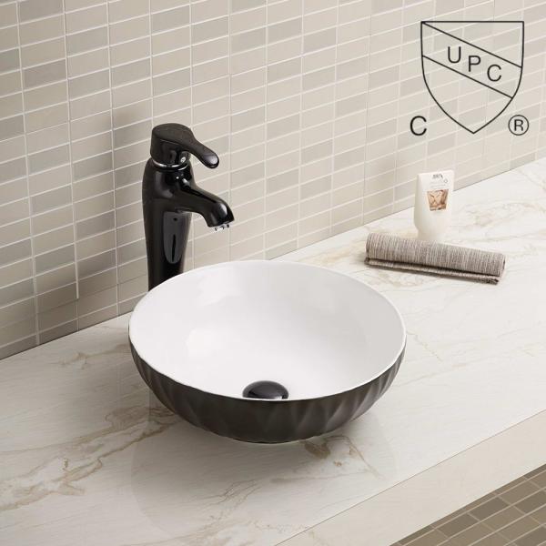 Counter Top Bathroom Sink Custom Small Black Round Console Face Basin