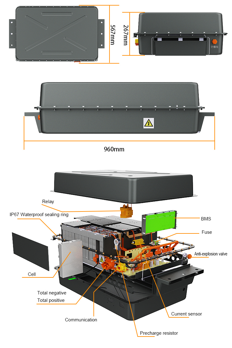 614V 100Ah EV Battery for Electric Truck 345V 200Ah Lifepo4 Battery Pack Electric Bus Boat 50kWh 70kWh Lithium Batteries