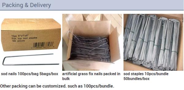 6 inch 4mm/ 3mm Garden Landscape Sod Staples Stakes Pins U Shape Nails U Pegs export to US/ Ca