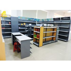 China Steel Cigarette Display Convenience Store Shelving Powder Coated Surface on sale